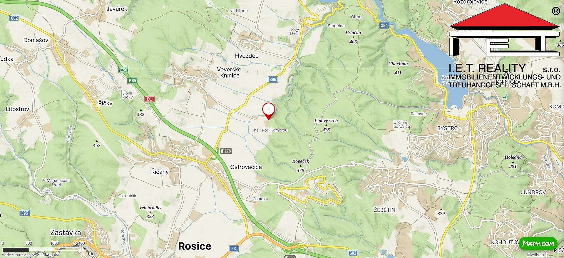 Prodej pozemku 4 533 m², Brno - Bystrc – další