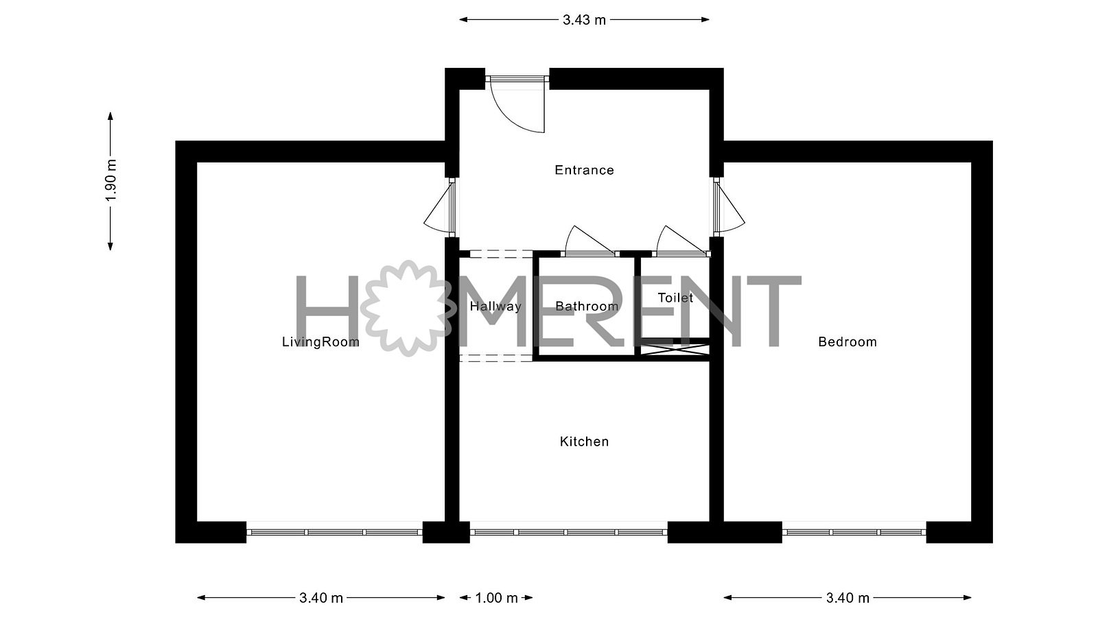 Pronájem bytu 2+1 52 m² — photo 4