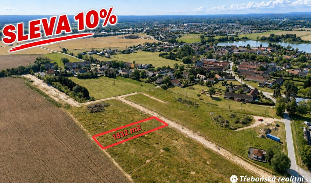 Prodej stavebního pozemku 1 832 m², Třeboň – fotka 1 z 8