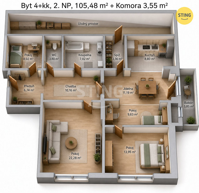 Prodej bytu 4+kk 105 m² – fotografie 3