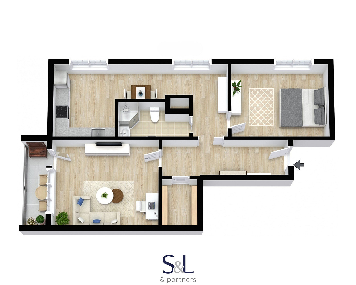 Pronájem bytu 2+1 59 m² — photo 3