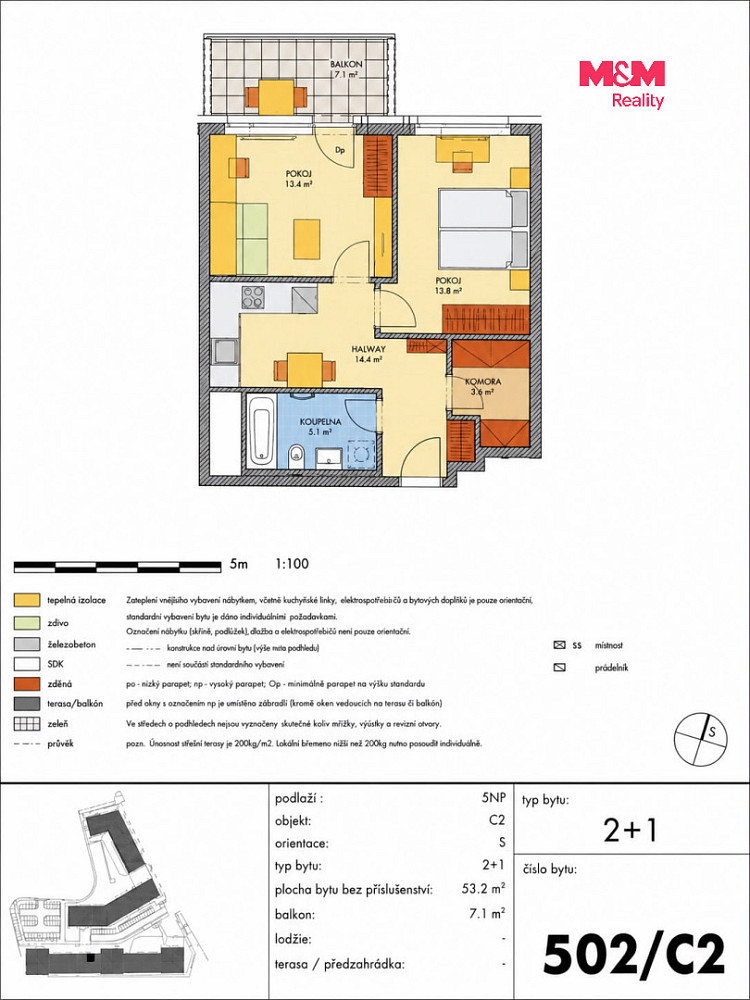 Prodej bytu 2+1 53 m² — photo 2