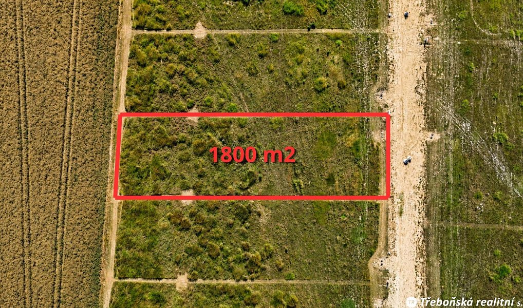 Prodej stavebního pozemku 1 800 m², Třeboň – náhled fotky 3