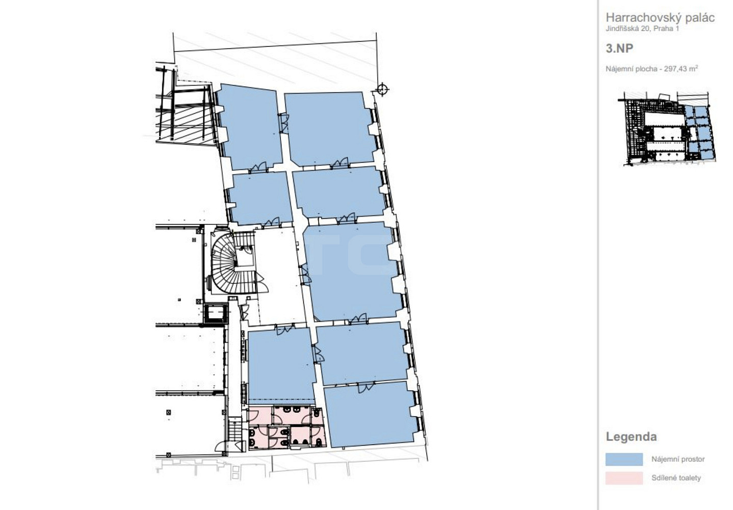 Pronájem kanceláří 297 m² v lokalitě Praha 1 - Nové Město – pohled 3