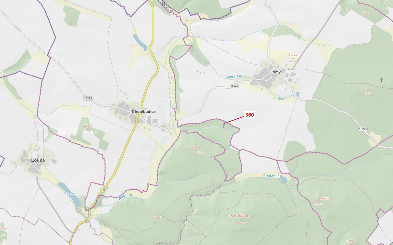 Dražba lesa 1 822 m²