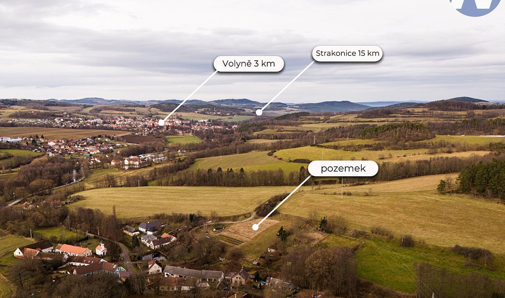 Prodej stavebního pozemku 3 733 m², Volyně – náhled fotky 3