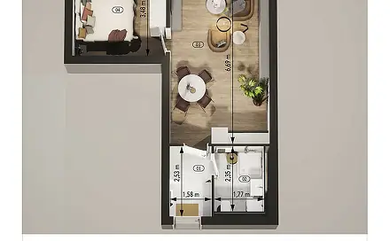 Prodej bytu 2+kk 45 m², Národní, Úpice, okres Trutnov