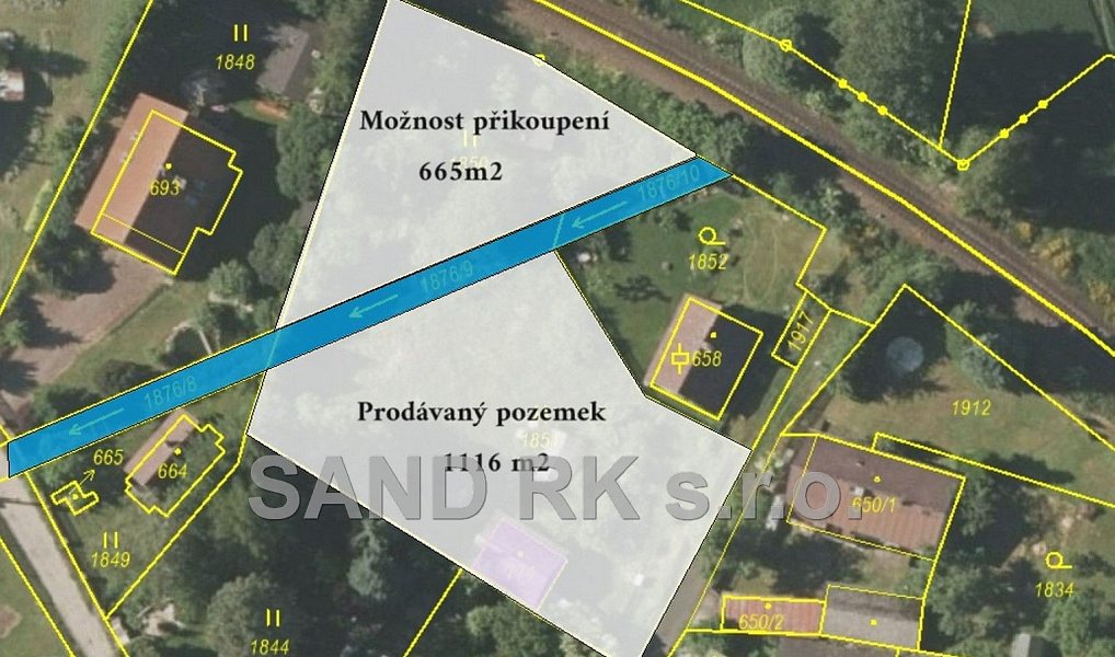 Prodej stavebního pozemku 1 116 m², Trhanov – náhled fotky 7