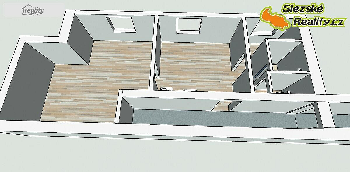Pronájem bytu 1+1 50 m² - Widok 2