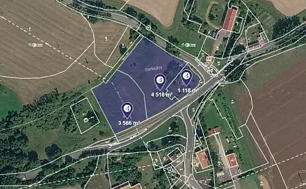 Prodej stavebního pozemku 9 202 m², Nebanice, okres Cheb