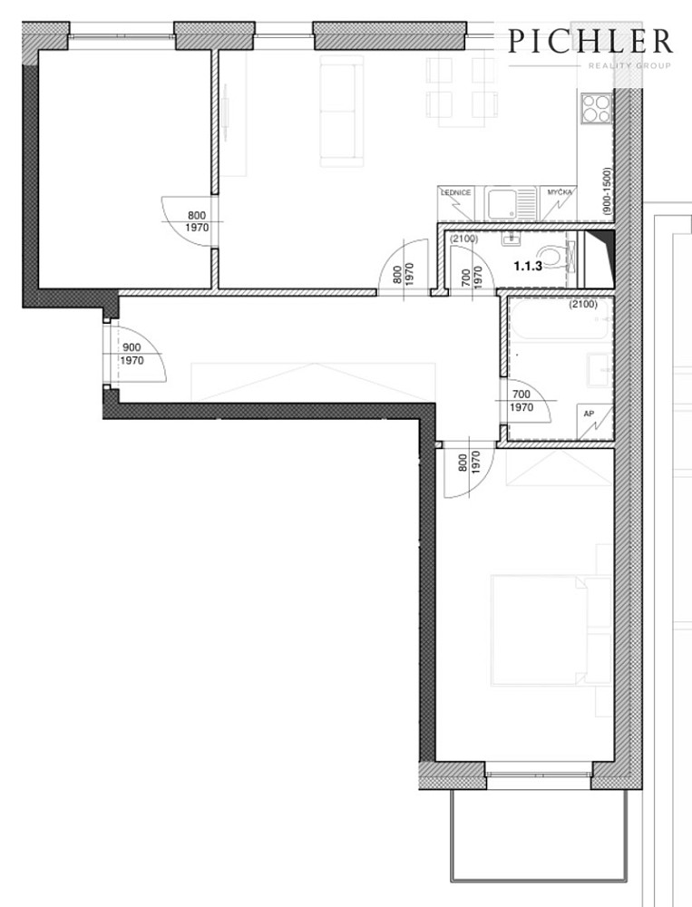 Prodej bytu 3+kk 70 m² — photo 2