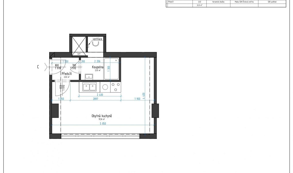 Pronájem bytu 1+kk 26 m², Chomutov – náhled fotky 7