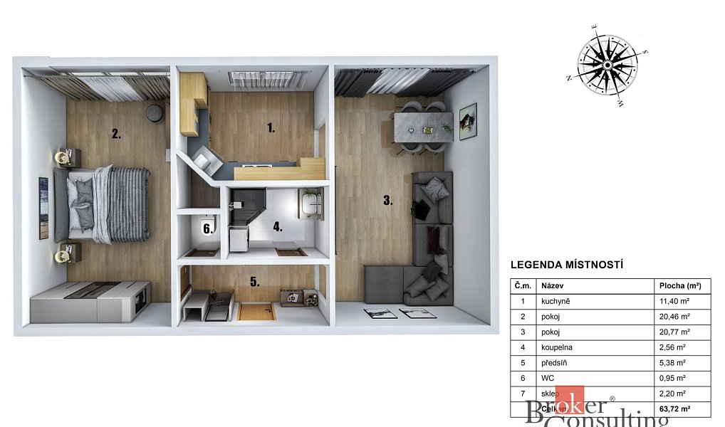 Prodej bytu 2+kk 62 m², Benešov – náhled fotky 23