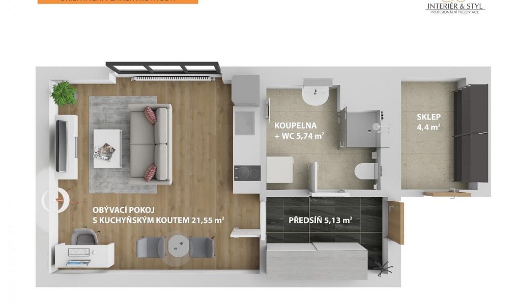 Prodej bytu 1+kk 38 m², Plzeň – náhled fotky 15