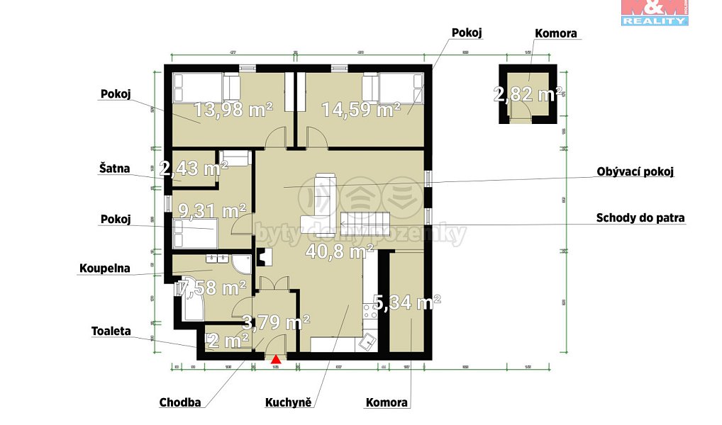 Prodej bytu 4+kk 100 m², Králův Dvůr – náhled fotky 20