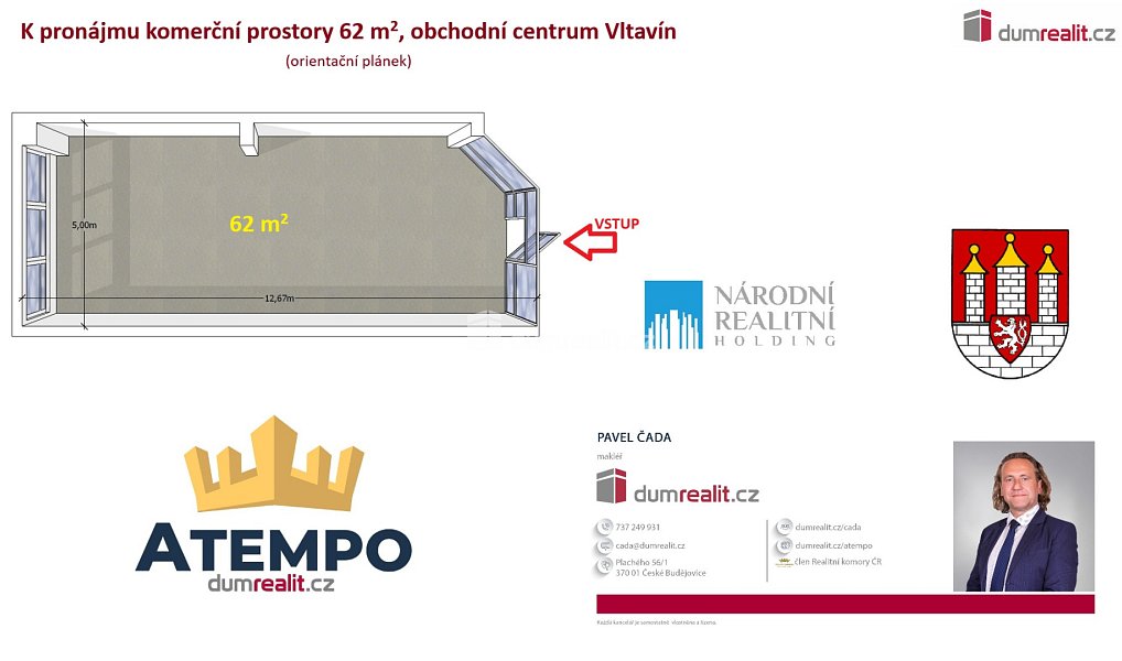Pronájem obchodních prostor 62 m², České Budějovice – náhled fotky 2