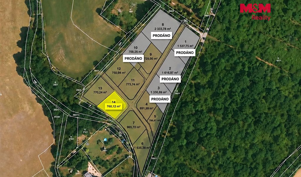 Prodej stavebního pozemku 760 m², Líšťany – náhled fotky 6
