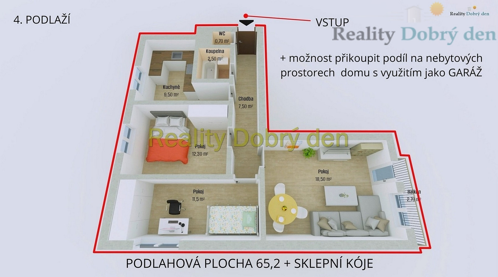 Prodej bytu 3+1 65 m² — photo 2