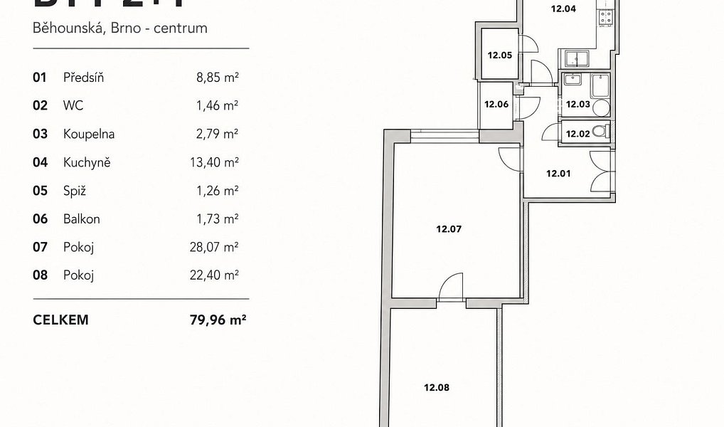 Pronájem bytu 2+1 78 m², Brno – náhled fotky 14