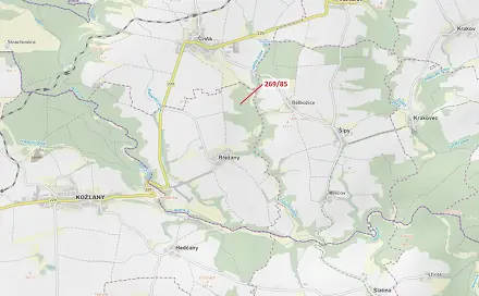 Dražba lesa 1 049 m², Břežany