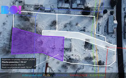 Prodej stavebního pozemku 1 113 m², Lipová-lázně, okres Jeseník