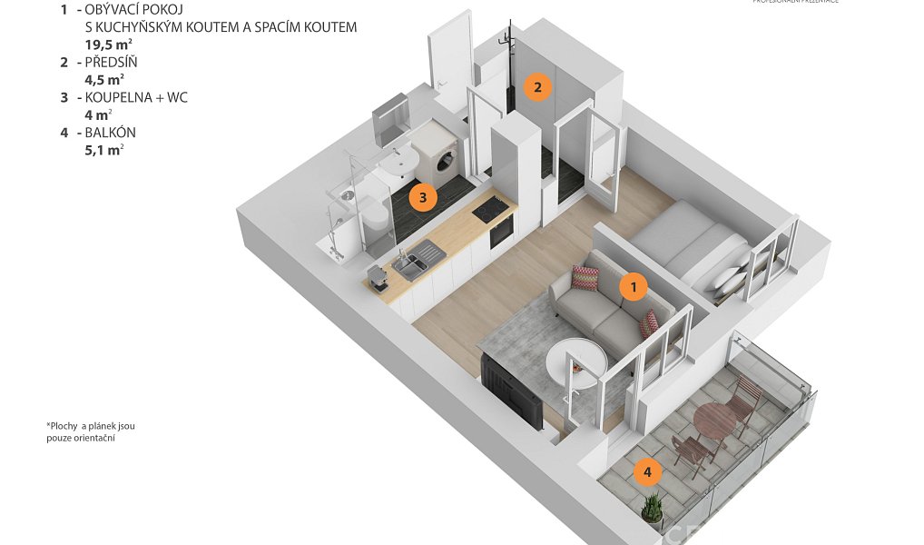 Prodej bytu 1+kk 30 m², Praha – náhled fotky 2