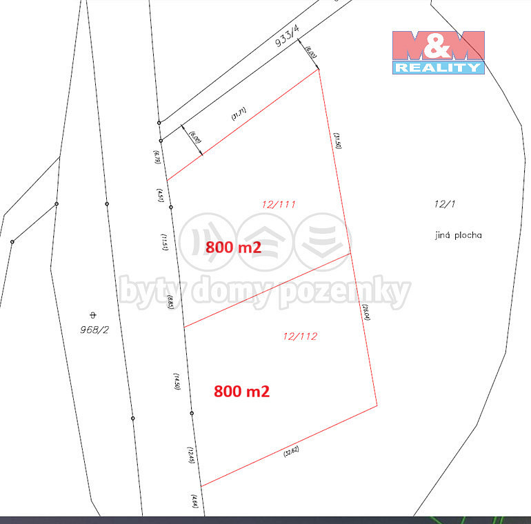 Prodej pozemku k bydlení, 800 m², Huzová – pohled 5