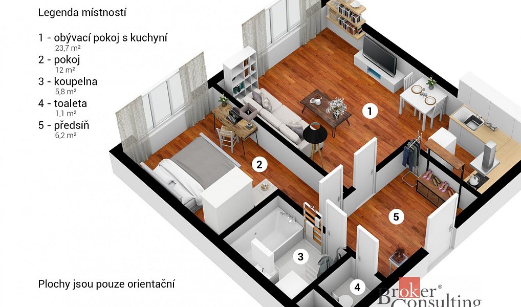 Prodej bytu 2+kk 51 m², Králův Dvůr – náhled fotky 3