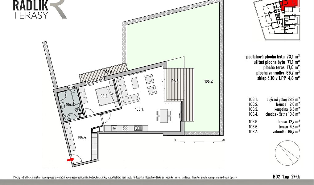 Prodej bytu 2+kk 71 m², Jílové u Prahy – náhled fotky 5