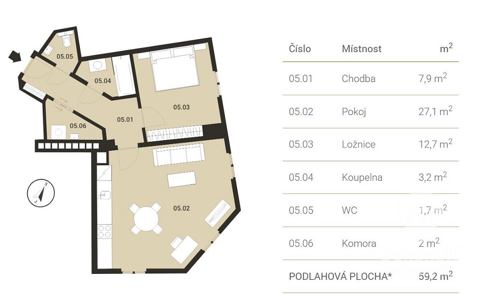 Pronájem bytu 2+kk 57 m², Praha – náhled fotky 22