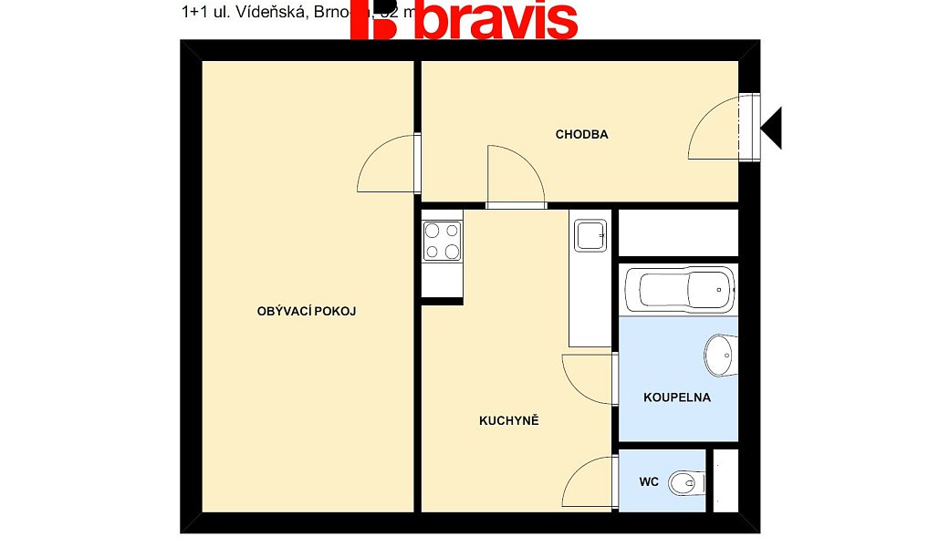 Pronájem bytu 1+1 32 m², Brno – náhled fotky 5