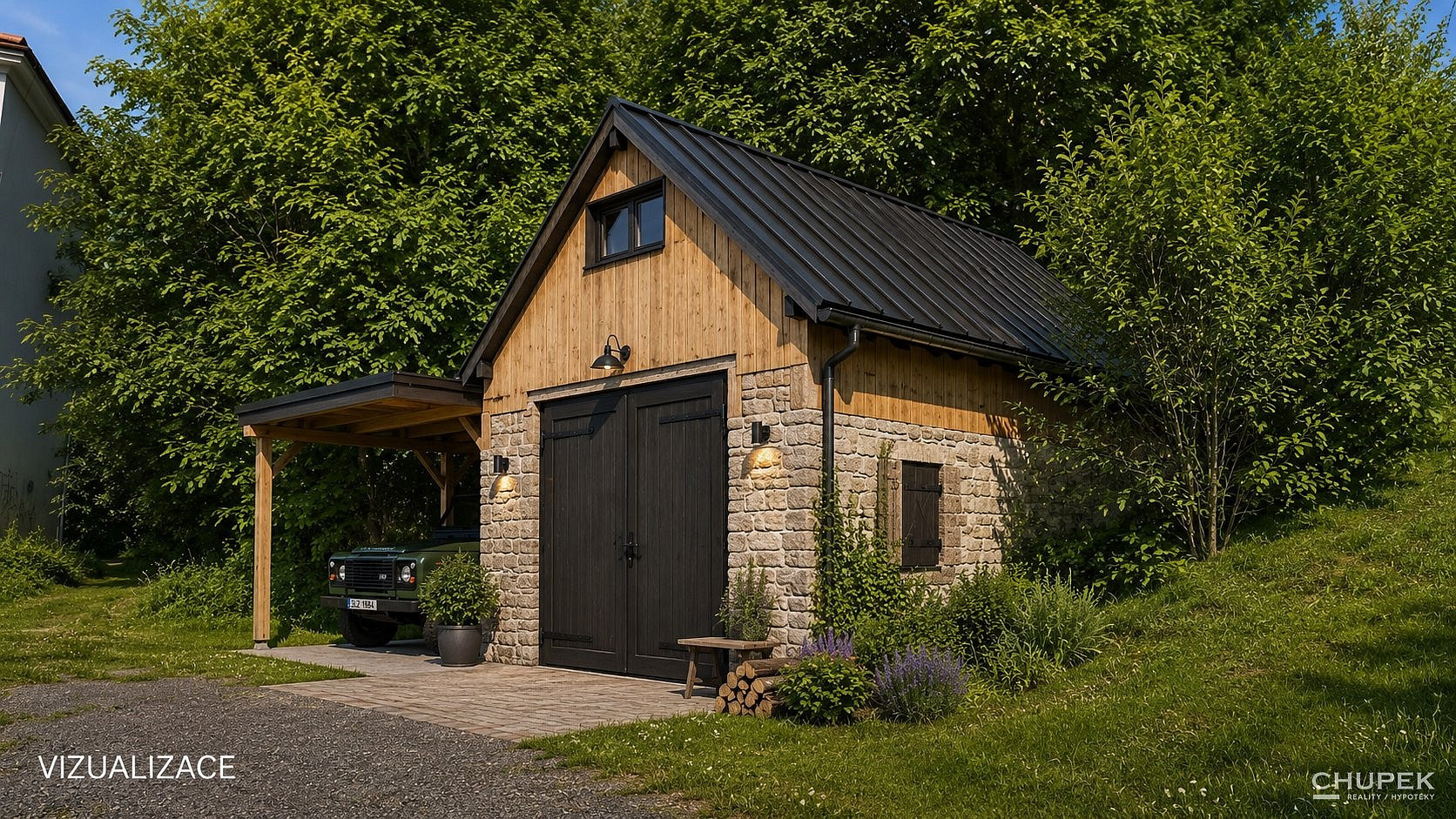 Samostatně stojící garáž / víceúčelový objekt s pozemkem 238 m² - Horní Tanvald – pohled 4