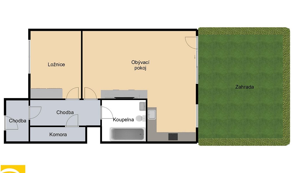 Pronájem bytu 2+kk 52 m², Praha – náhled fotky 2
