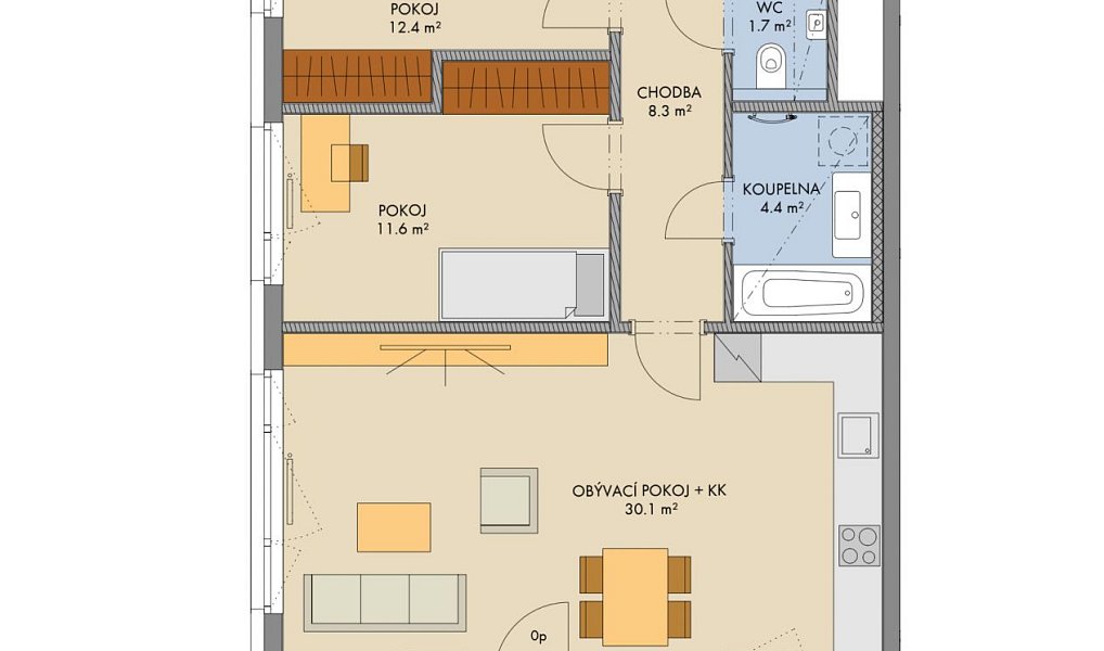 Prodej bytu 3+kk 72 m², Praha – náhled fotky 2