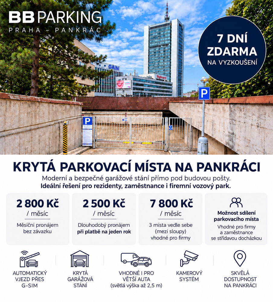 Pronájem garážových stání metro Pankrác