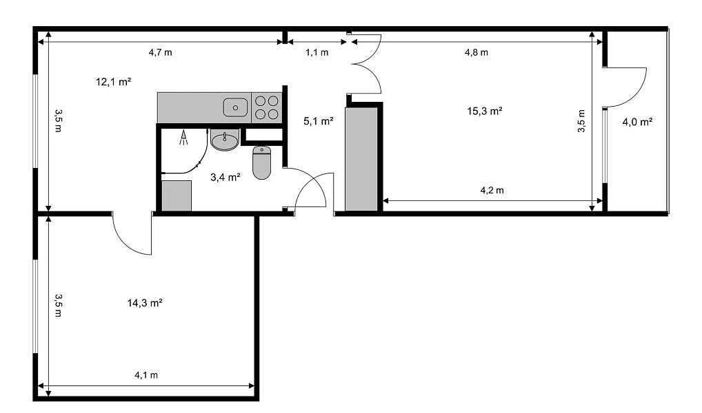 Pronájem bytu 2+1 50 m², Tanvald – náhled fotky 4