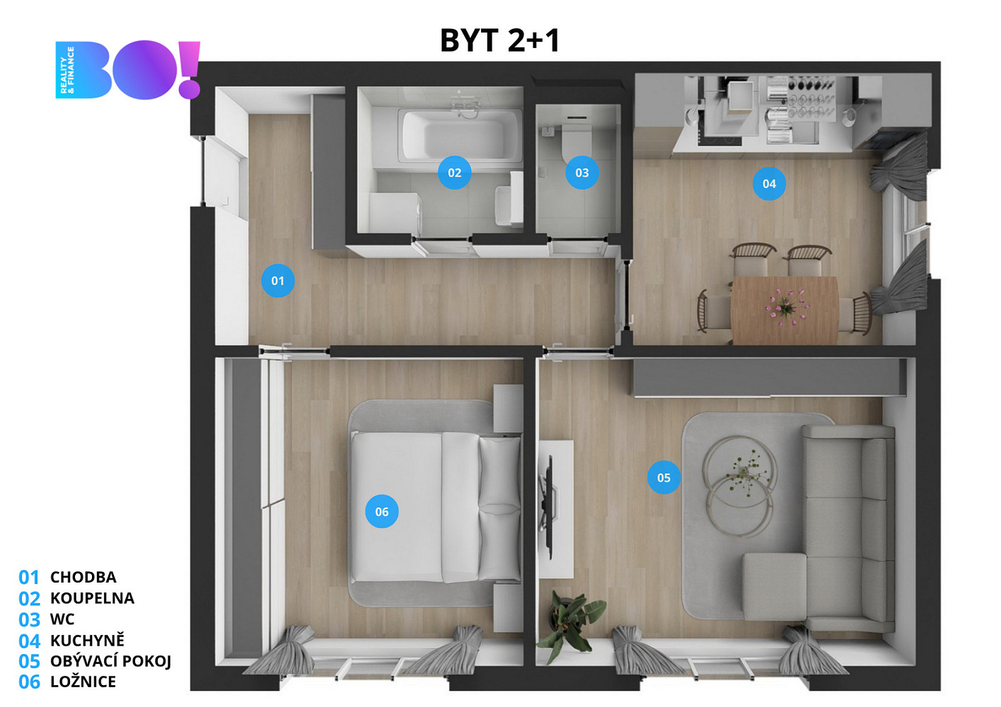 Prodej bytu 2+1 53 m² – fotografie 4