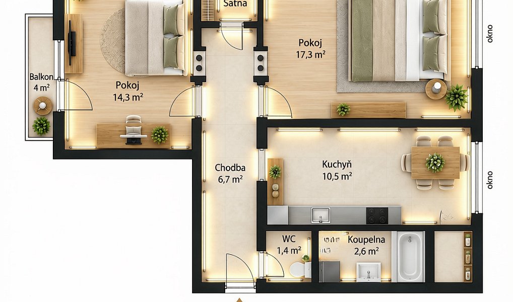 Pronájem bytu 2+1 59 m², Brno – náhled fotky 20