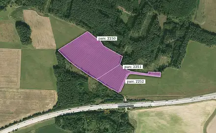 Prodej komerčního pozemku 50 767 m², Bor - Doly, okres Tachov