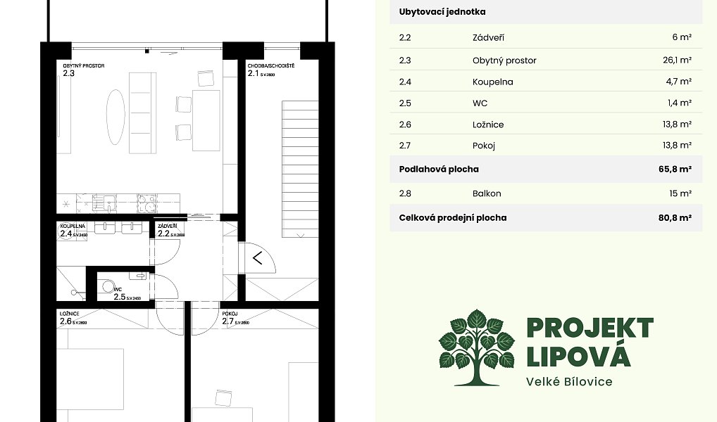 Prodej bytu 3+kk 66 m², Velké Bílovice – náhled fotky 7