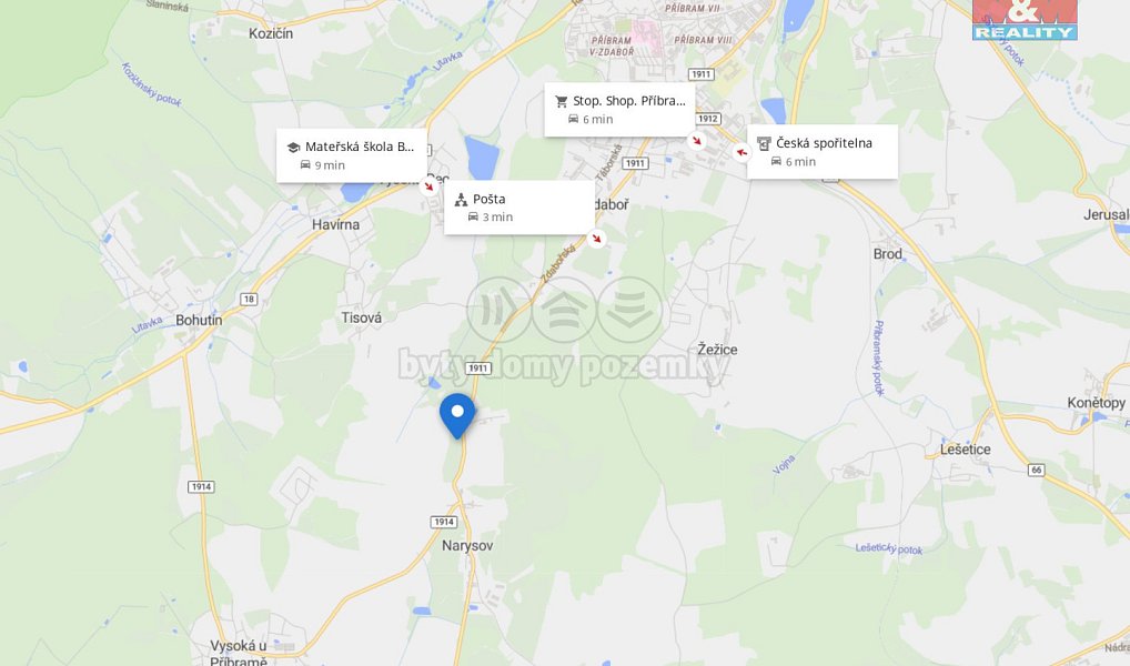 Prodej stavebního pozemku 850 m², Narysov – náhled fotky 9