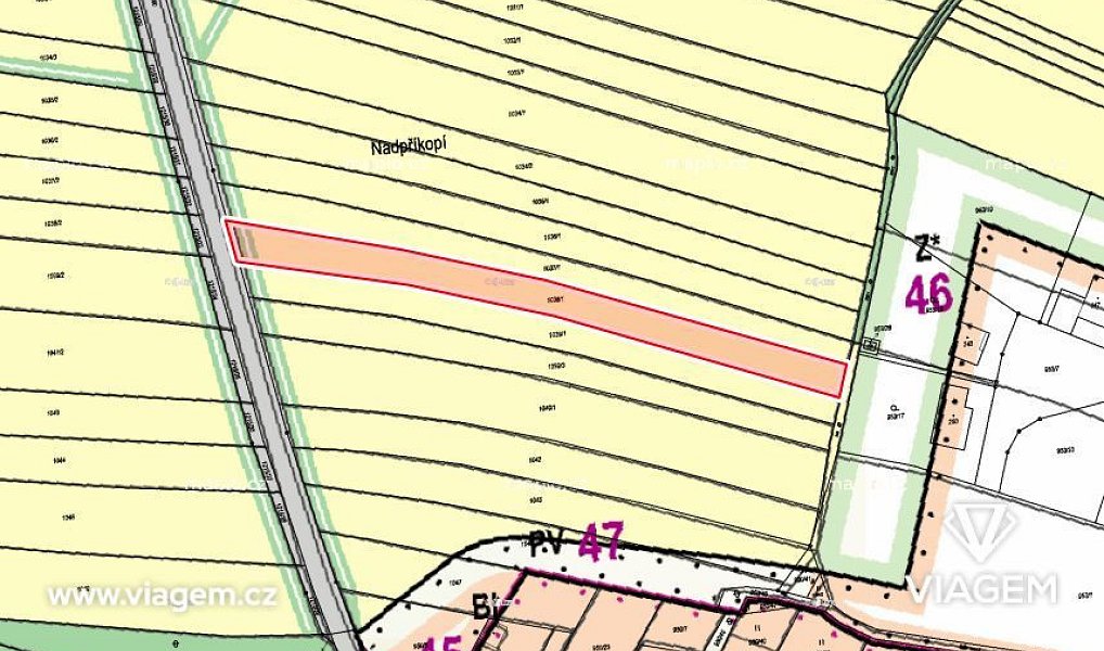 Prodej pole 1 286 m², Dobrkovice – náhled fotky 5