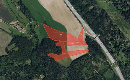 Prodej pole 54 659 m², Říčky, okres Brno-venkov