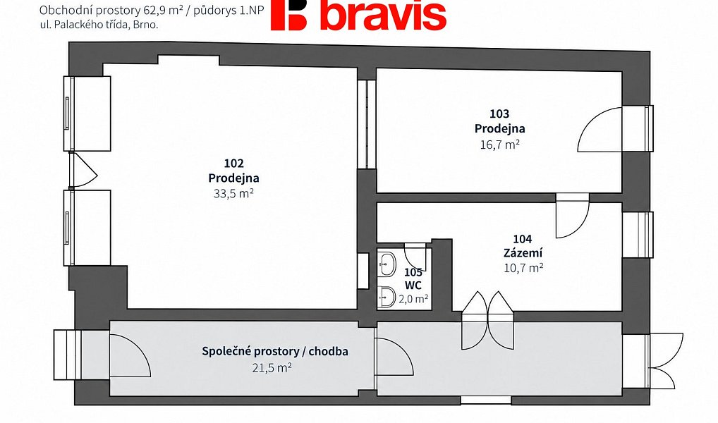 Pronájem obchodních prostor 63 m², Brno – náhled fotky 5