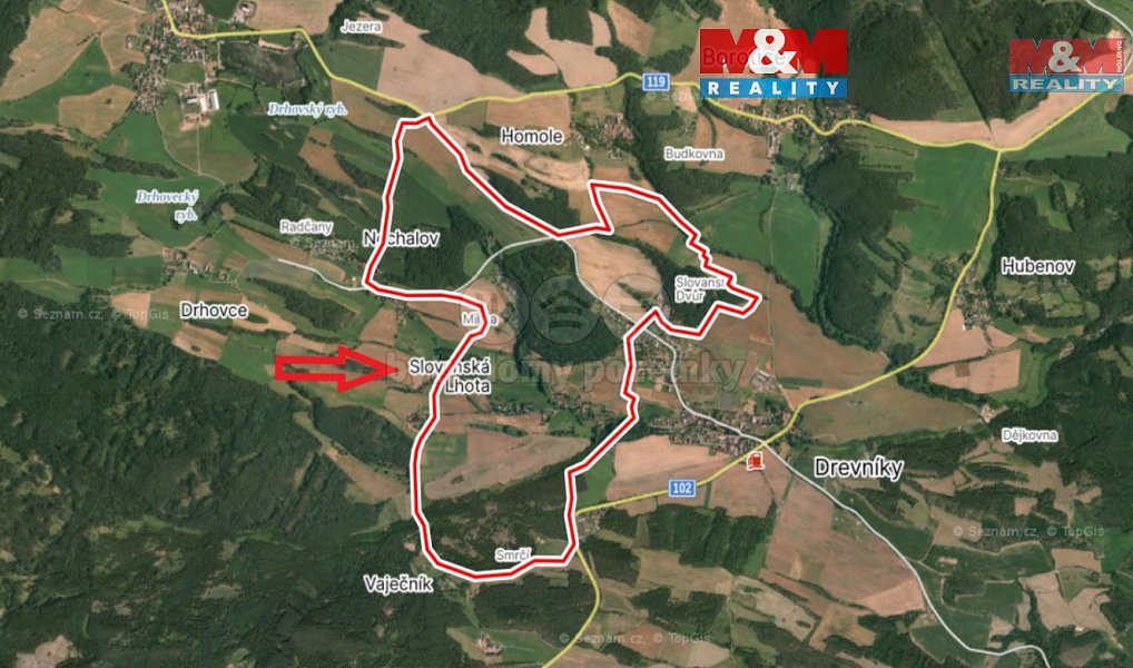 Prodej stavebního pozemku 787 m², Drevníky – náhled fotky 4