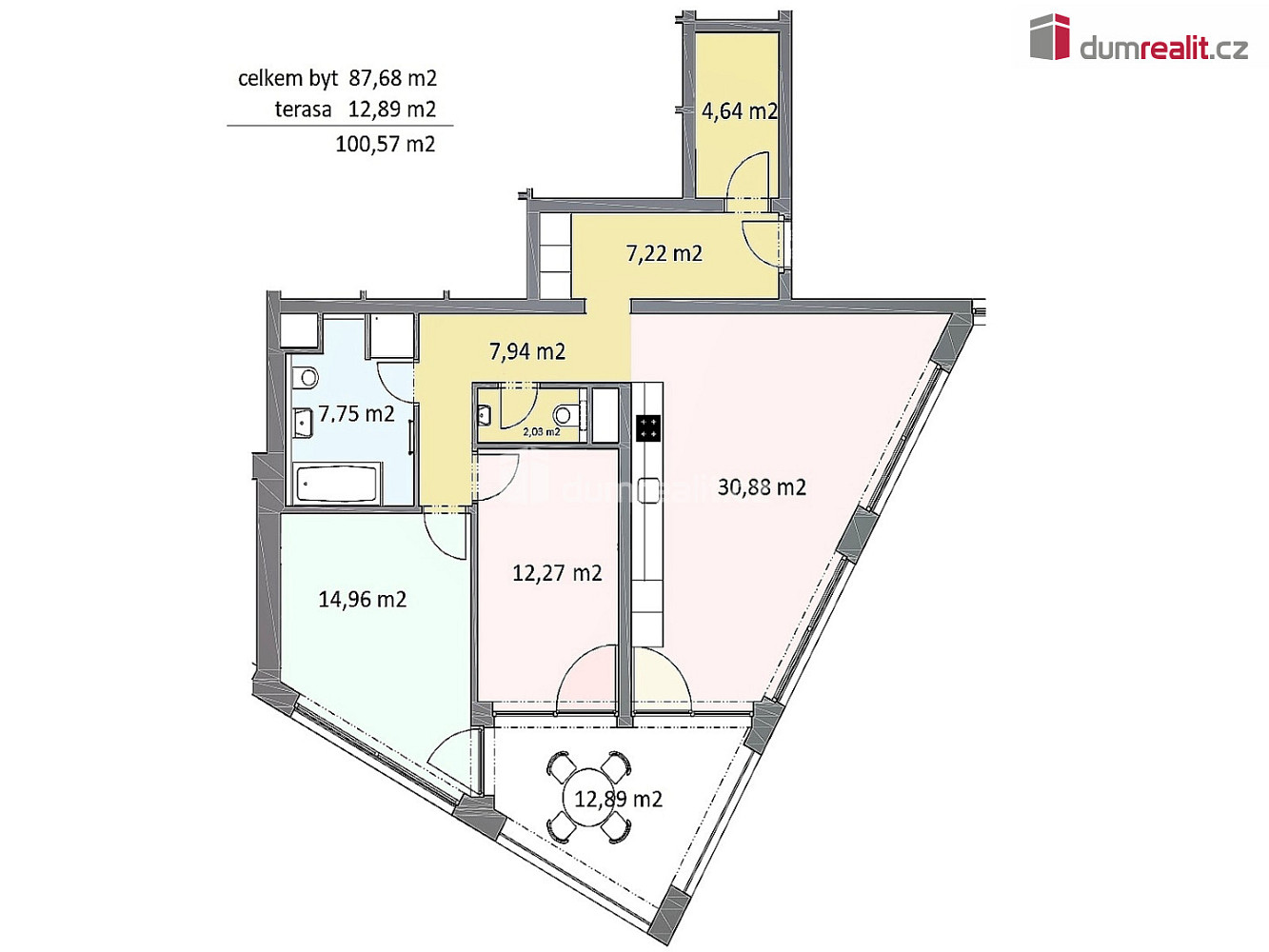 Pronájem bytu 3+kk 88 m² – fotografie 2