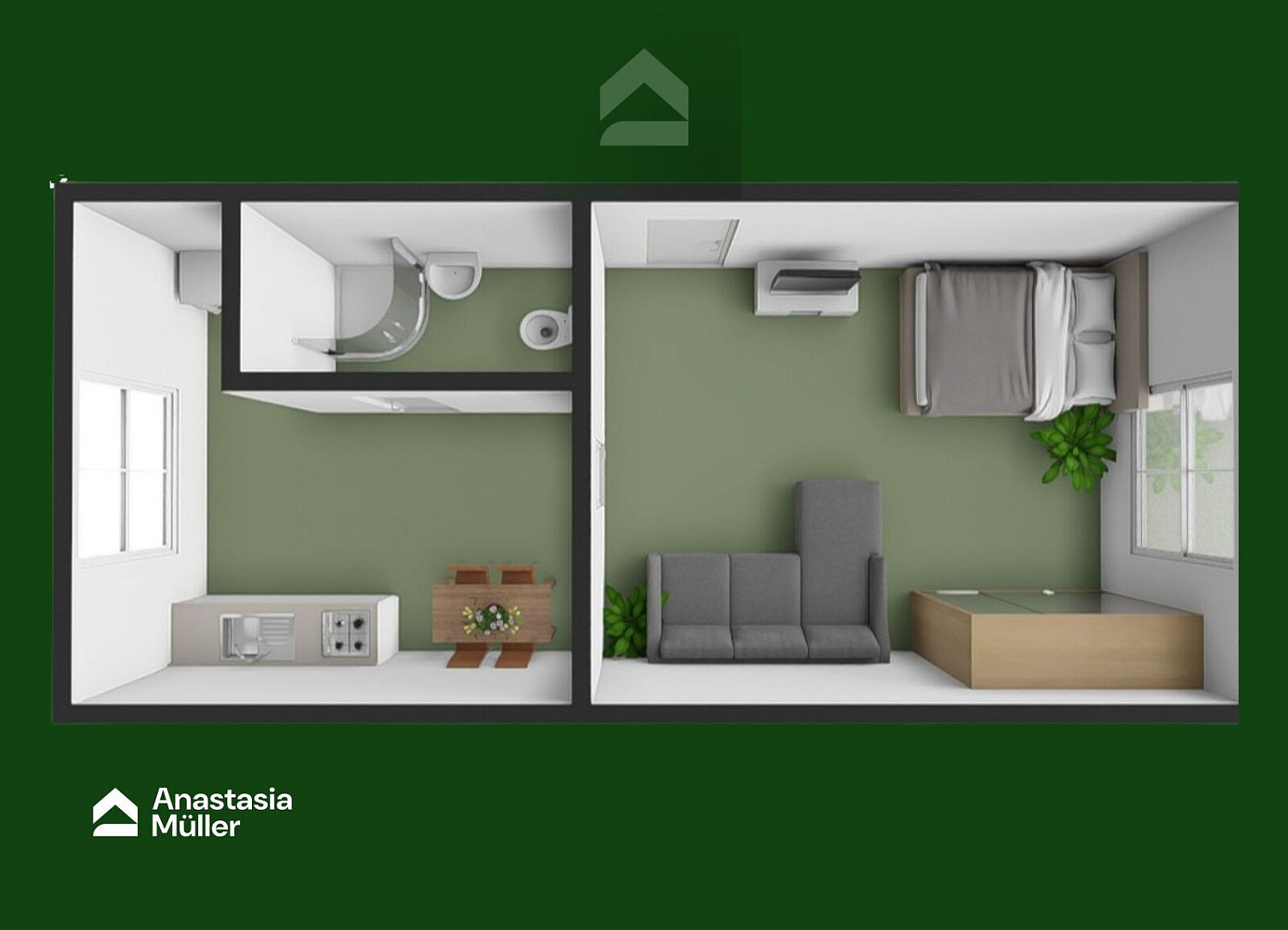 Pronájem bytu 1+1 32 m² – fotografie 2