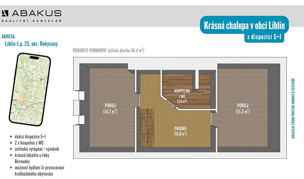 Prodej chalupy 141 m² s pozemkem 342 m², Liblín – náhled fotky 8