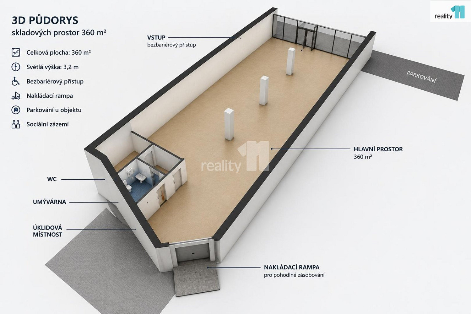 Pronájem obchodních prostor 360 m²