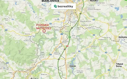 Prodej stavebního pozemku 1 400 m², Vrábče, okres České Budějovice